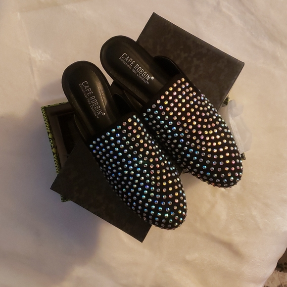 Cape Robbin Shoes - Cape Robbin Mule Flats with Rhinestones NWB